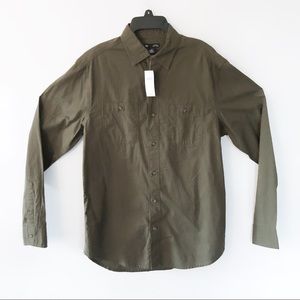 Gap NEW Mens Size S Cotton Army Green Button Shirt